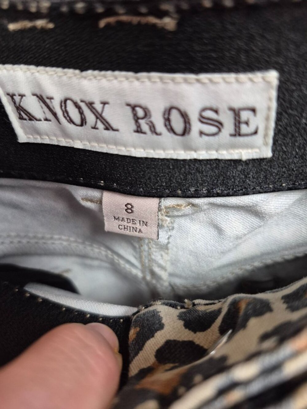 Knox Rose Womens Leopard Print Ankle Skinny Pants Size 8 Comfort Waist Stretch F - Picture 12 of 12